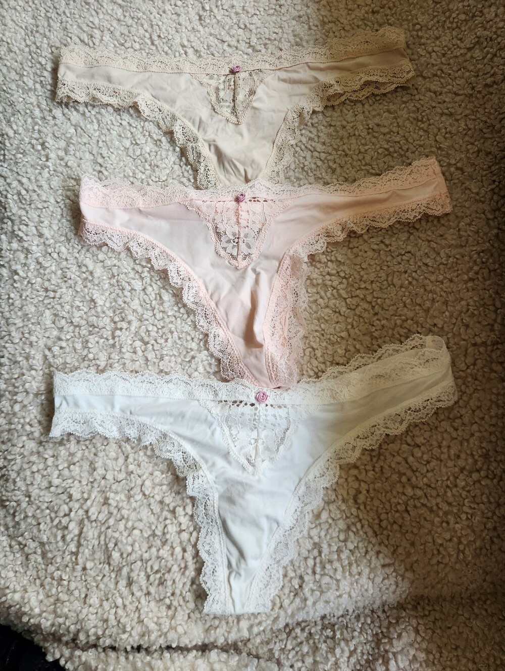 Victoria's Secret Lace Thongs , Size Medium